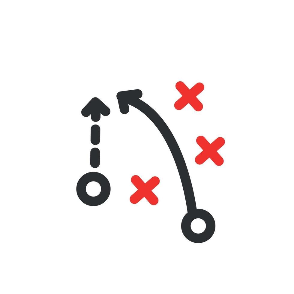 simple design game strategy formation plan. vector