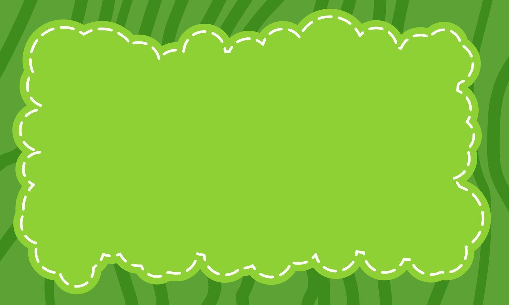 Green Cloud Border with Cute Style for Kids Notes and Posters vector