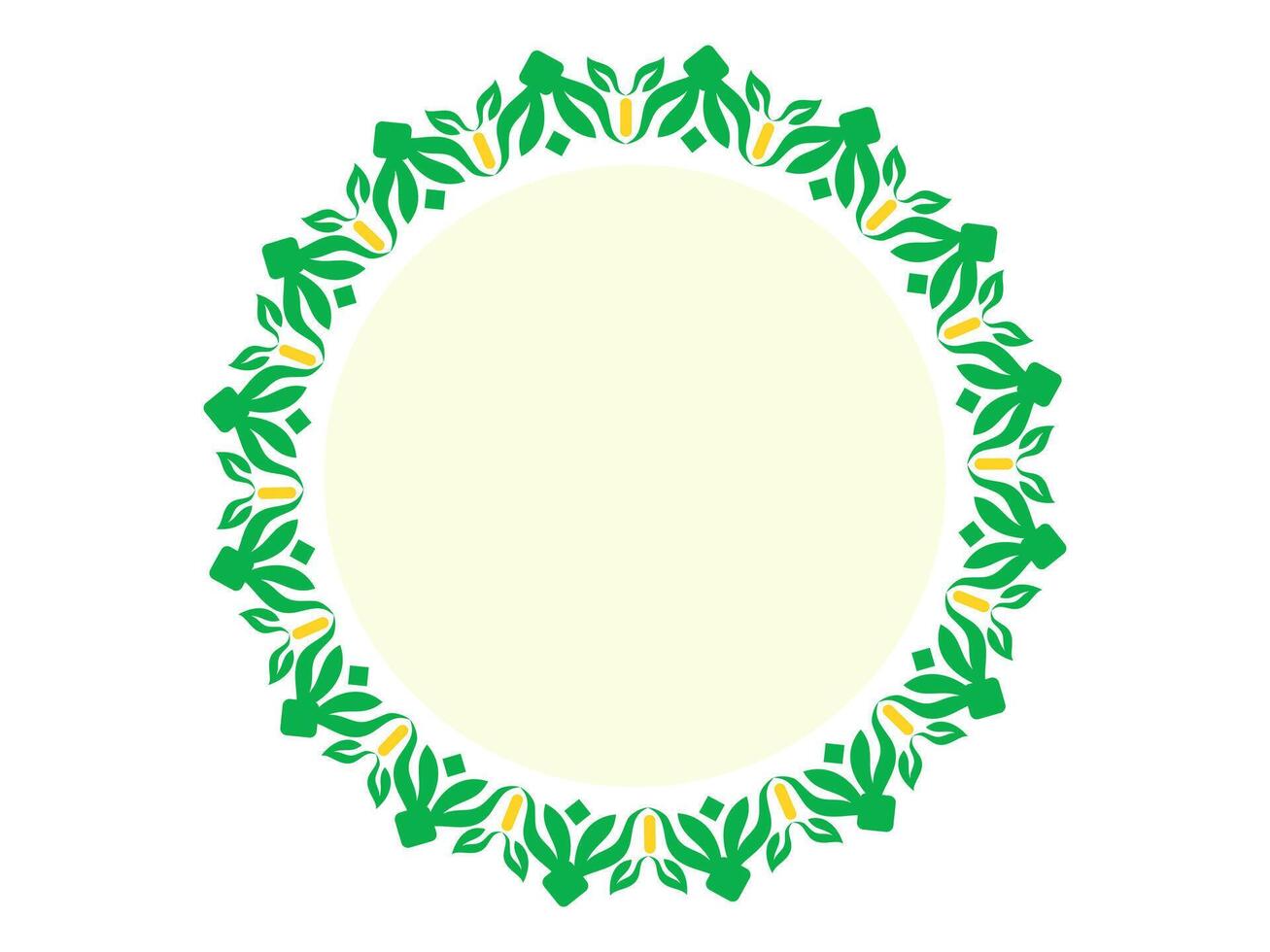 Organic Circular Frame Border Adorned with Lush Green Leaves Perfect for Natural Product Packaging vector