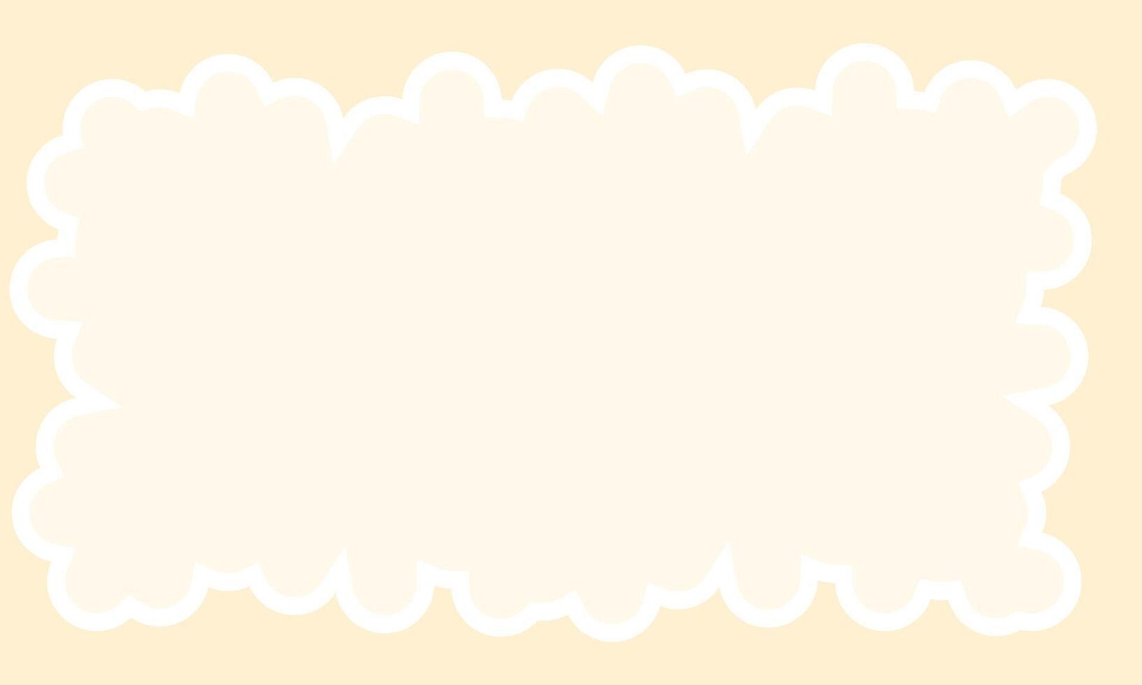 Cream Colored Cloud Frame for Text or Kids Decorative Design vector