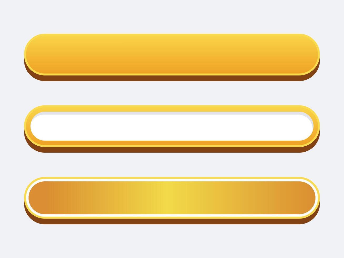 Versatile Golden and White Rectangular Buttons Perfect for Calls to Action and Menu Selections vector