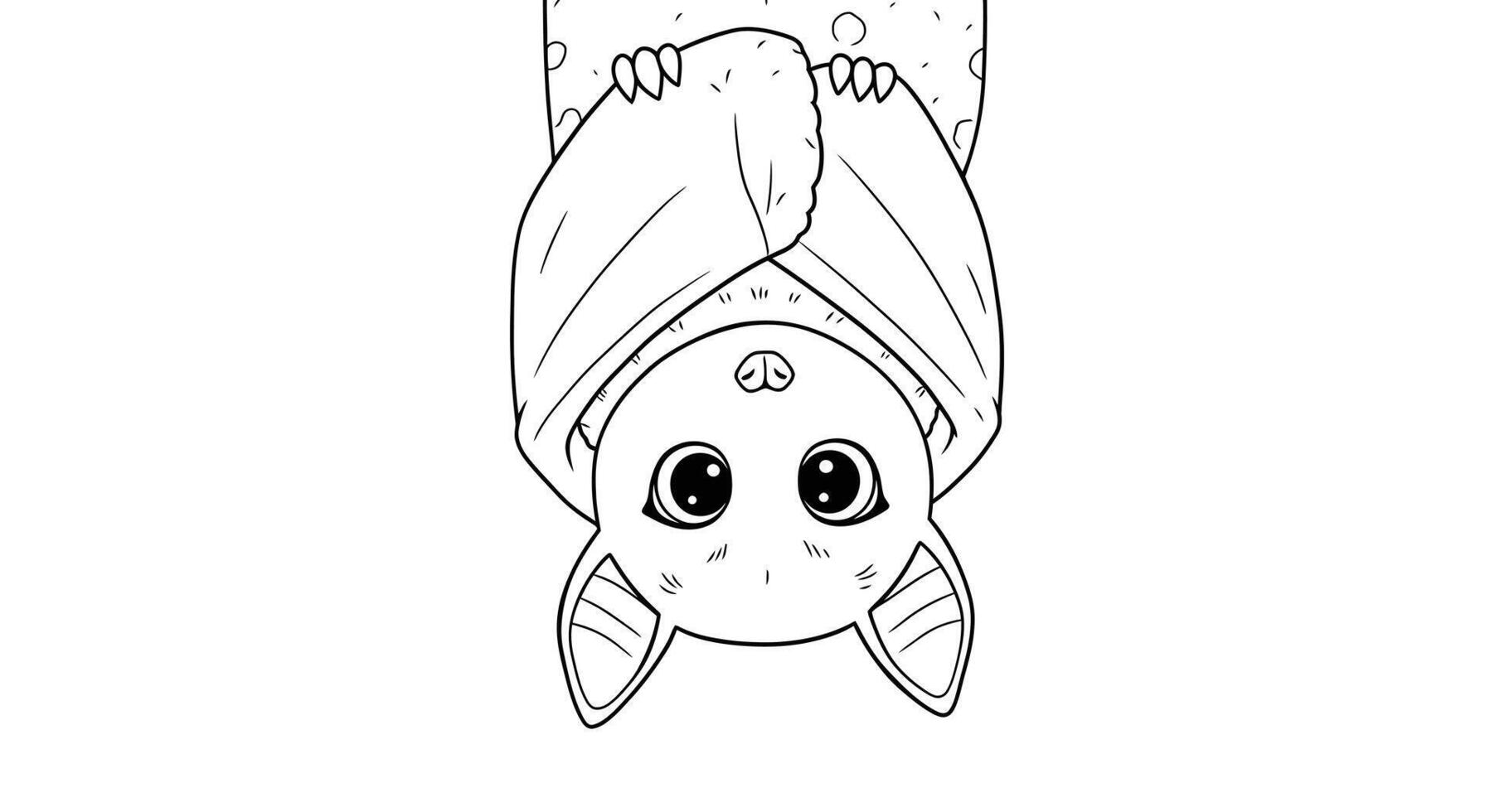 Adorable Bat Character Wrapped in a Cozy Blanket Coloring Page for Kids vector