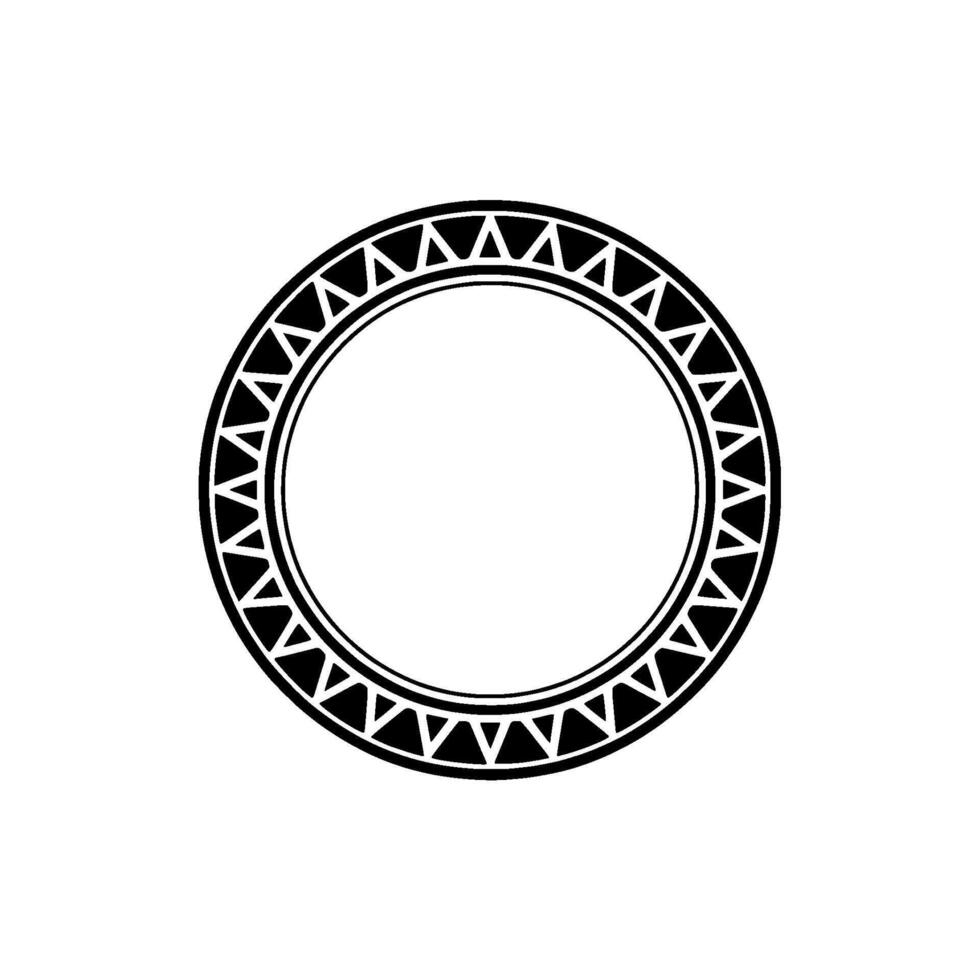 Geometric Circular Frame Minimalist Black White vector