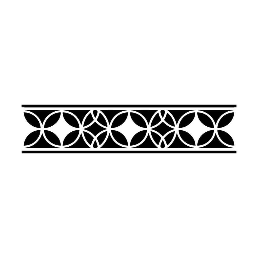 Minimalist Geometric Ornament Black And White Circular Pattern On White vector