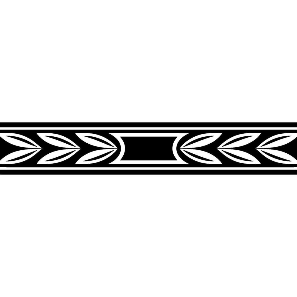 Elegant Black And White Floral Border On Gradient Background - Leaves vector