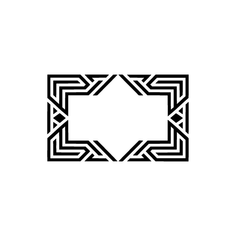 Geometric Abstract Frame Black Lines On White, Modern Element vector