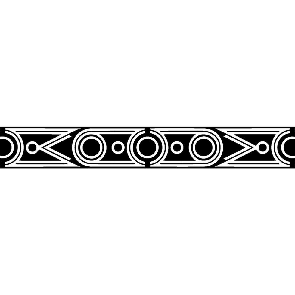 Art Deco Border, Geometric Black White vector