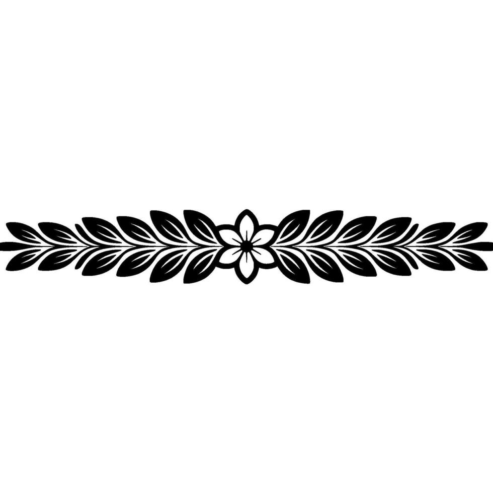 Elegant Floral Border Black White, Decorative Element vector