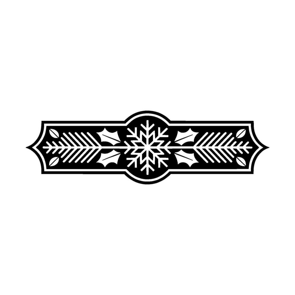Minimalist Black White Winter Holiday Border vector