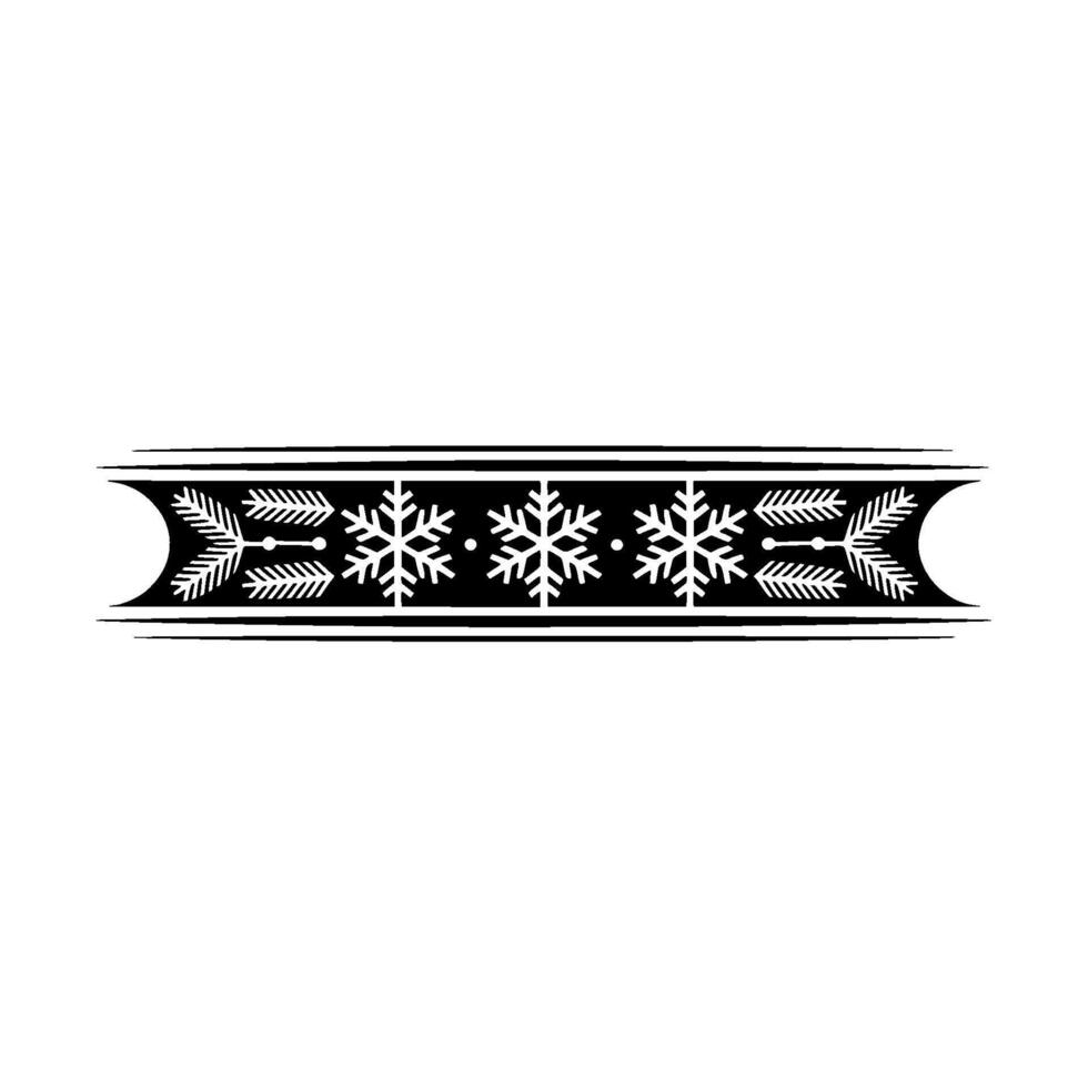 Elegant Black White Winter Snowflake Border vector