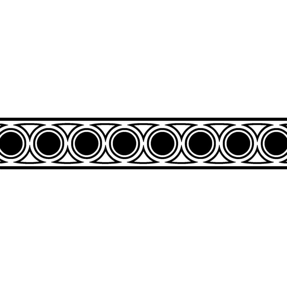 Geometric Circular Border In Monochrome On White Background vector
