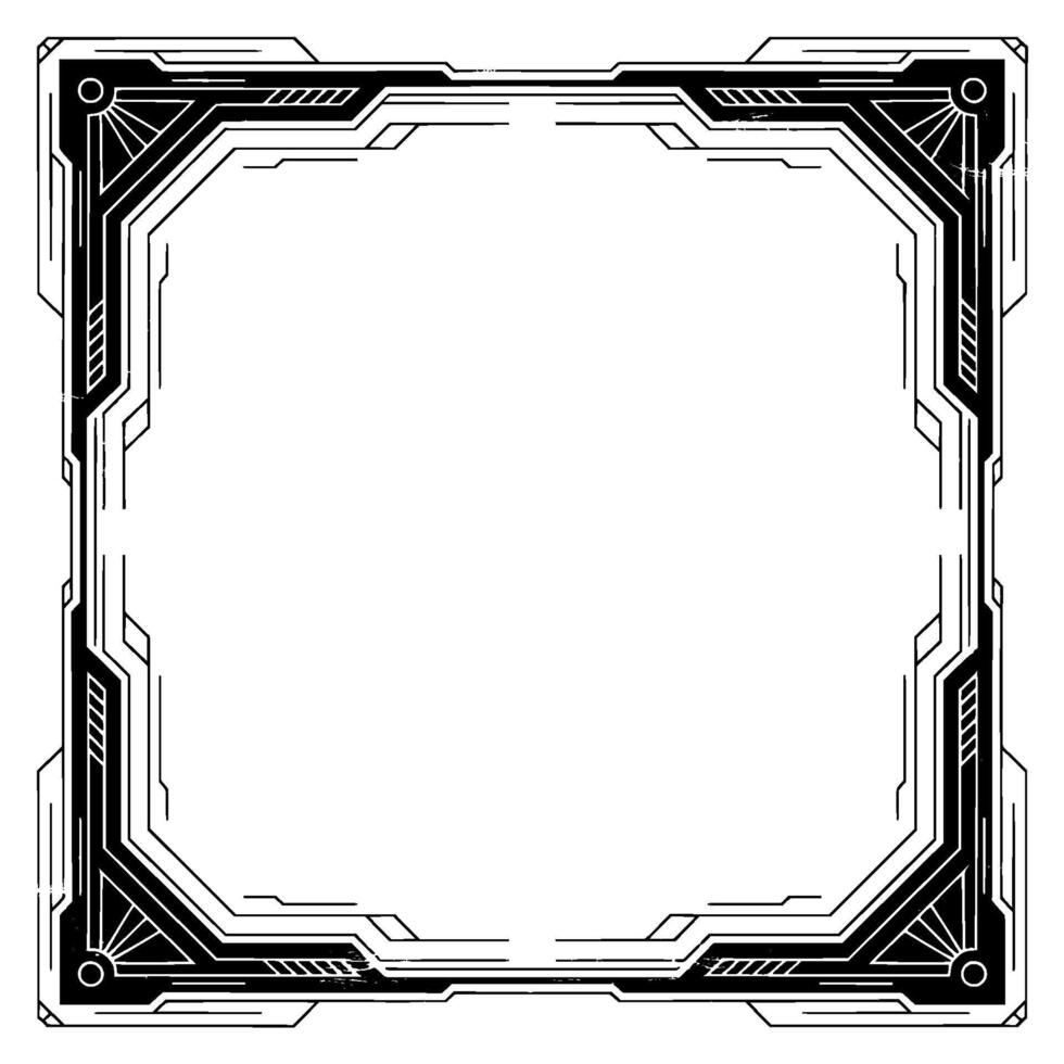 Art Deco Frame Geometric Border With Modern Grunge vector