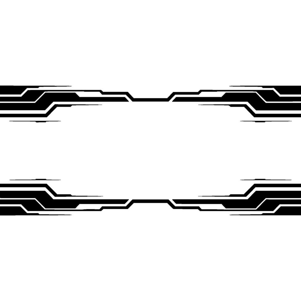 Futuristic Tech Border On White Background vector