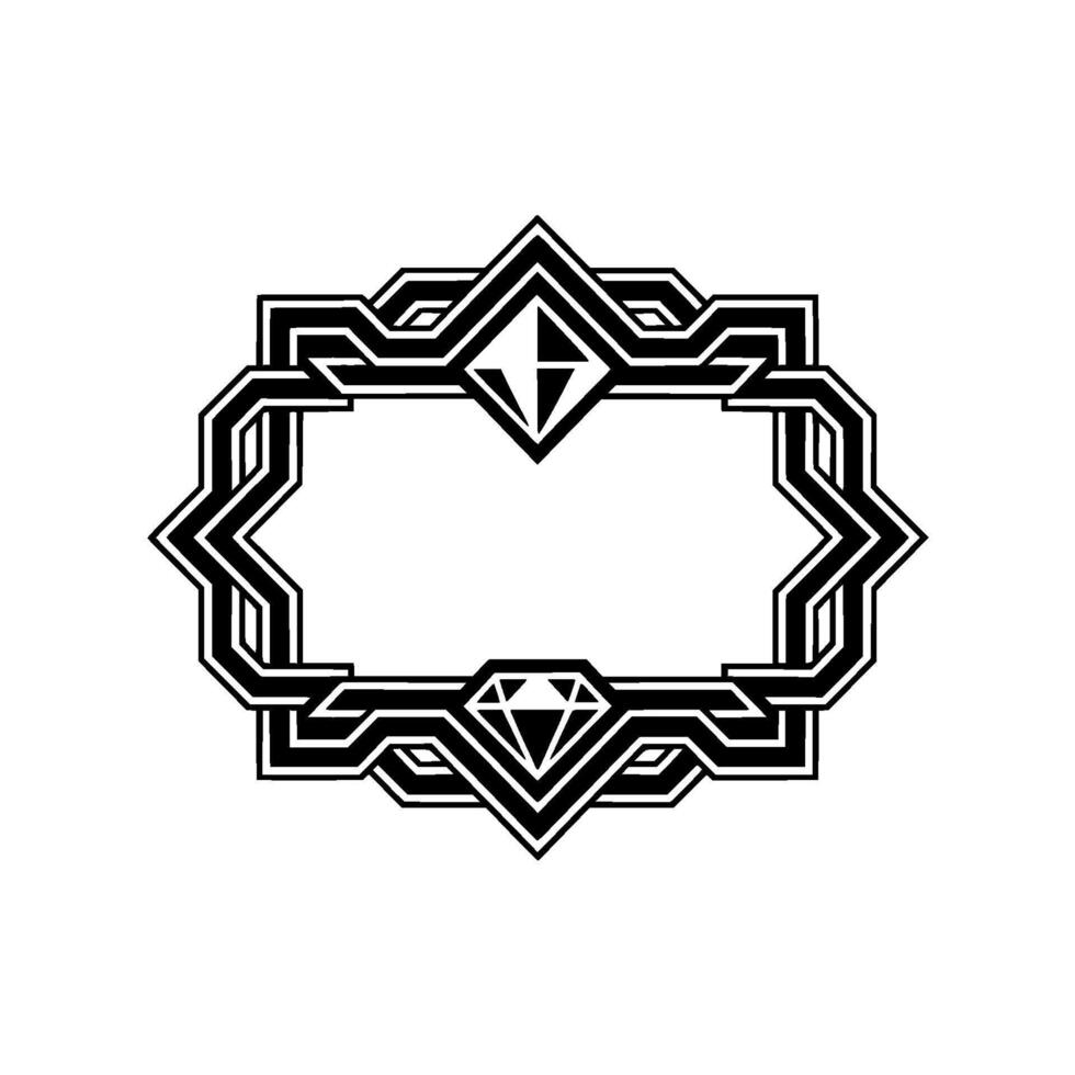 Elegant Art Deco Frame With Diamond Embellishments Illustration vector