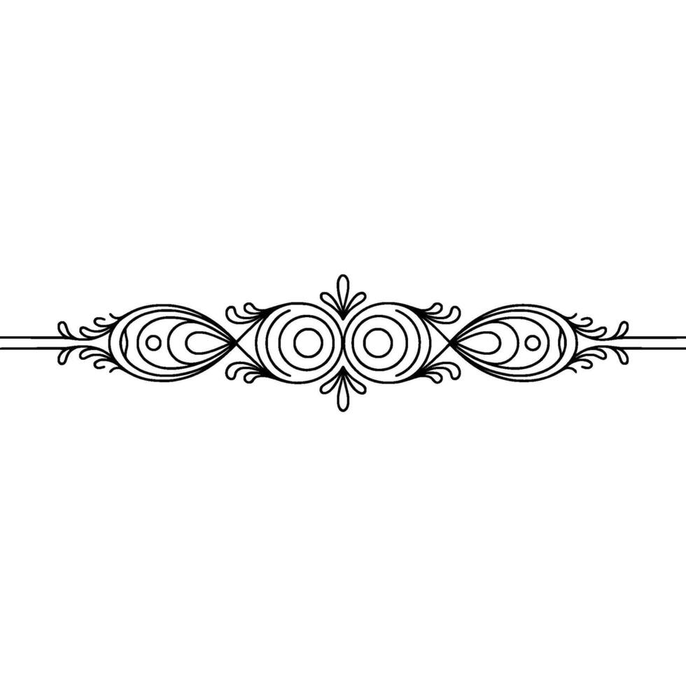 Ornamental Line Art Divider, Decorative Border Element, Elegant vector