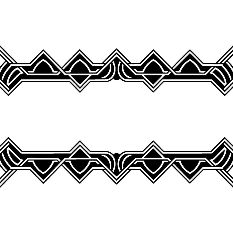 Art Deco Border Pattern In Black And White Elegant Element vector