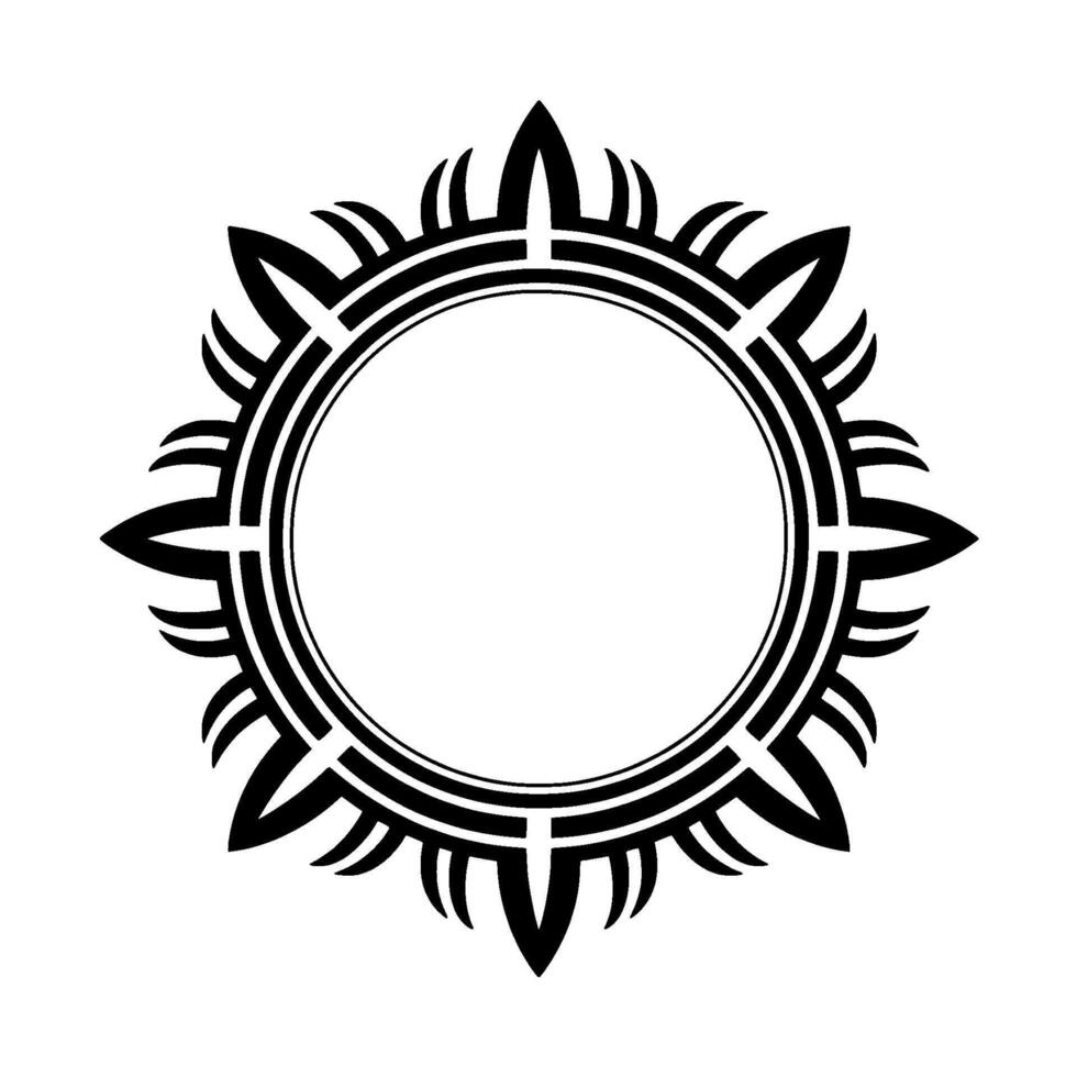 Elegant Circular Ornament With Geometric Symmetry, Black And White vector