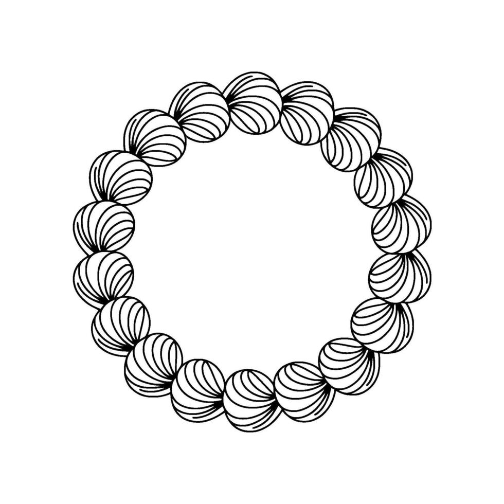 Ornate Swirls Ring Frame, Black And White, Decorative vector