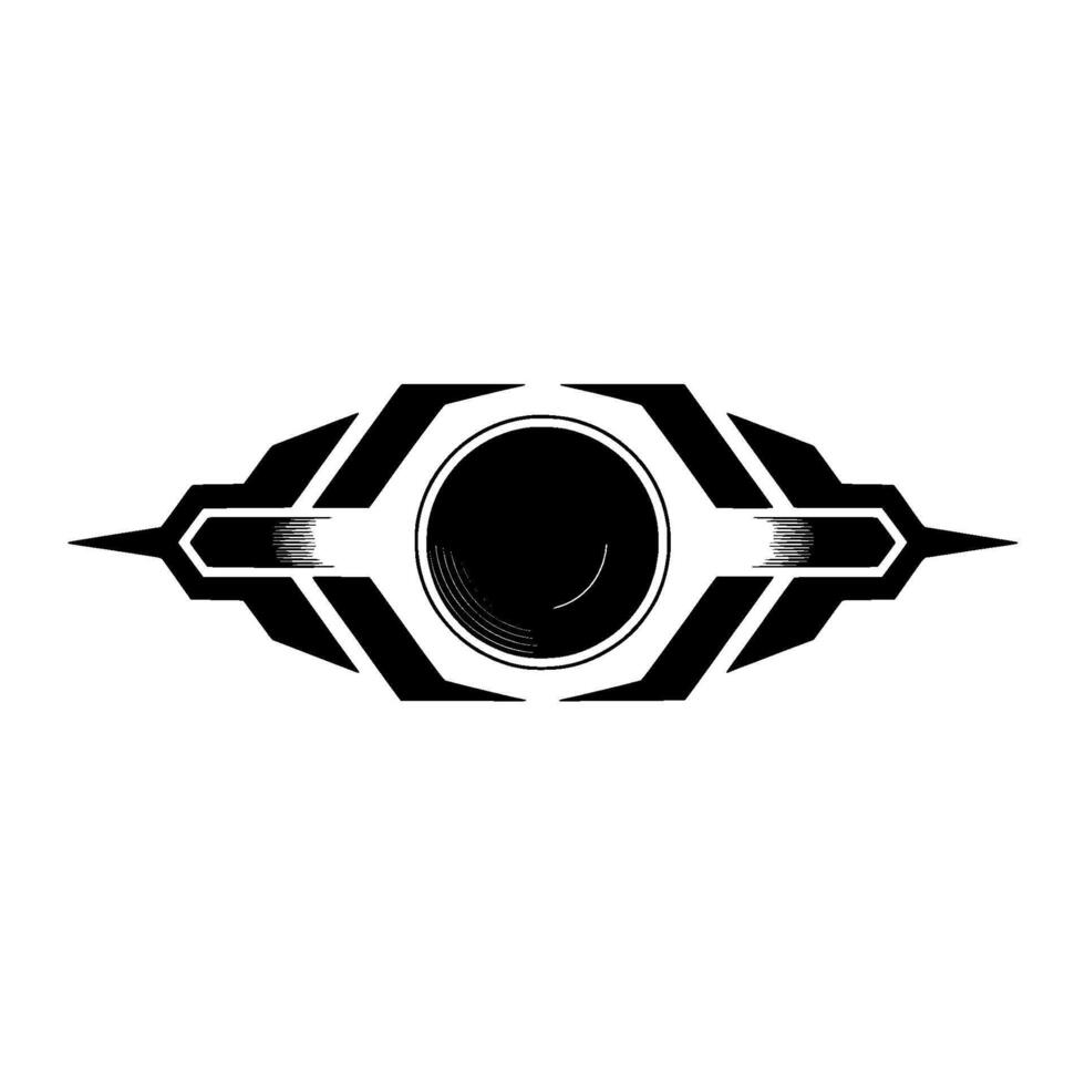 Futuristic Eye Tech Vision, Minimalist Black White vector