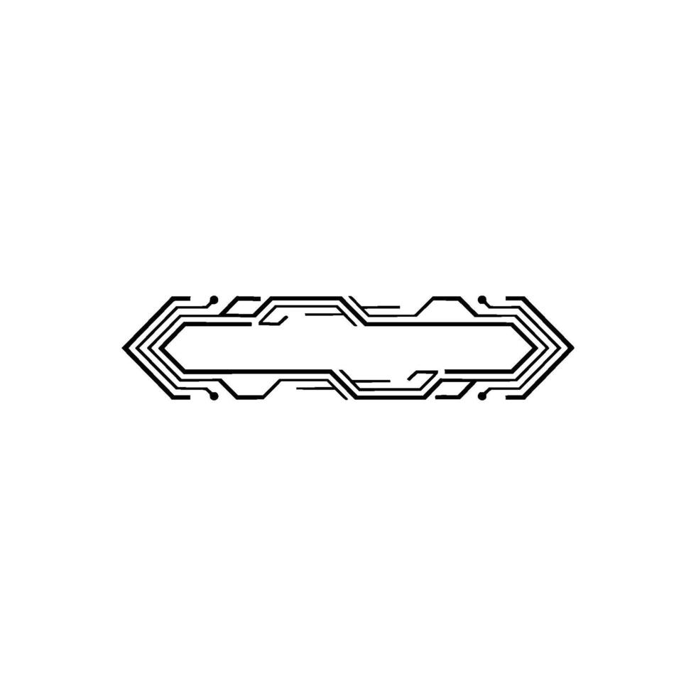 Minimalist Tech Circuitry Emblem On Light Gray vector