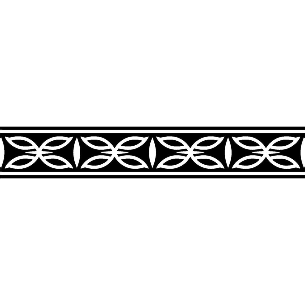 Black White Geometric Border, Decorative Element, Illustration vector