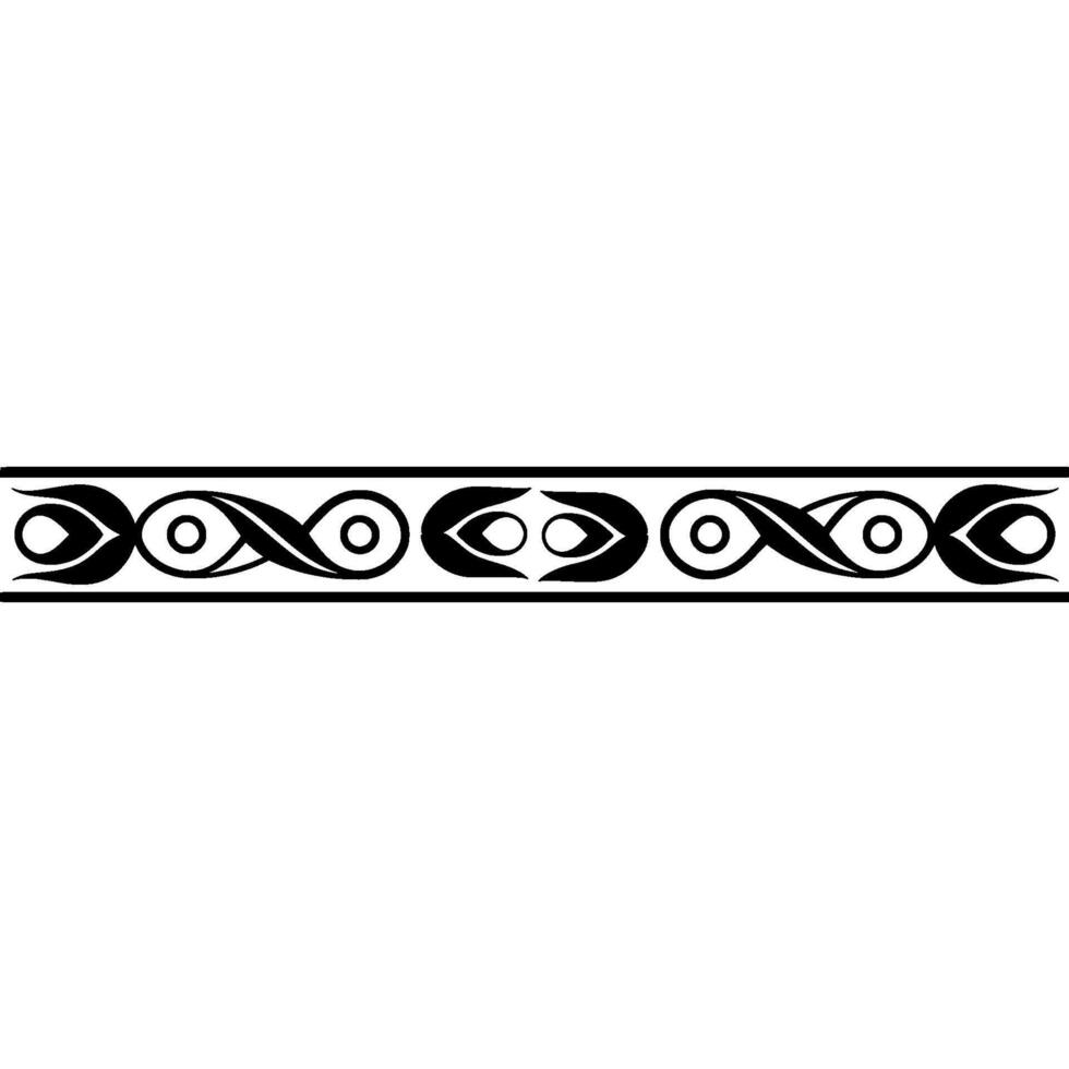 Ornamental Border Black And White Geometric Pattern vector