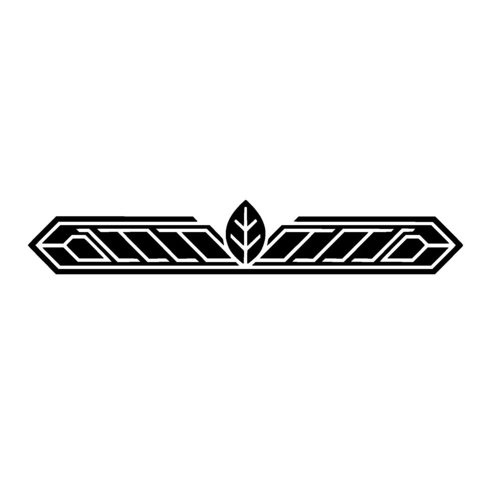Geometric Leaf Element Minimalist Black And White vector