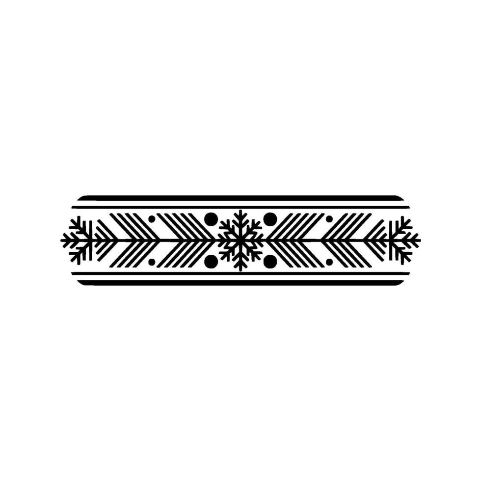Minimalist Winter Snowflake Border On White, Illustration vector