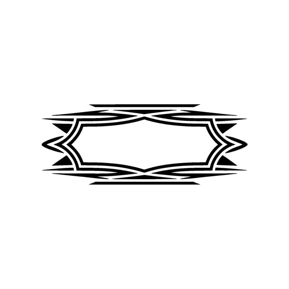 Abstract Geometric Label, Minimalist Black And White Ornament vector