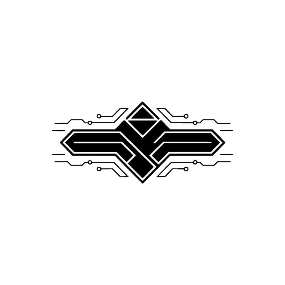 Minimalist Tech Geometric Circuit Board vector