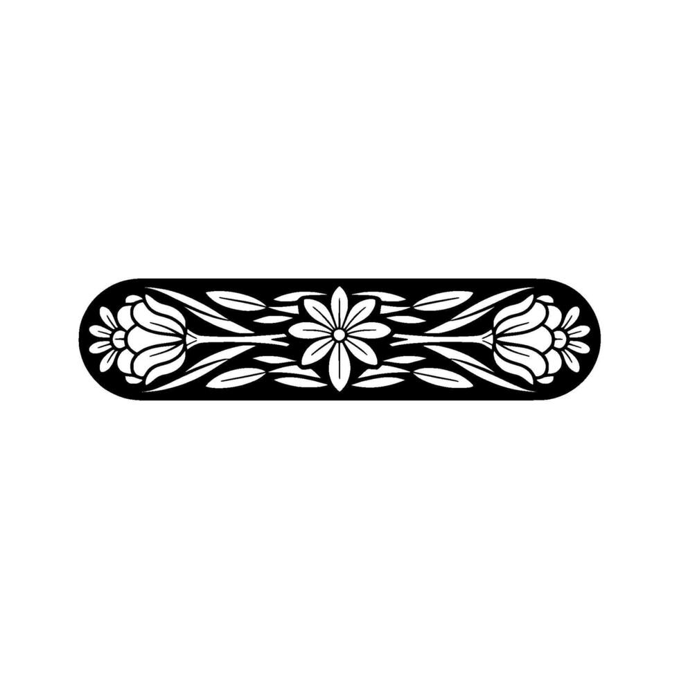 Black White Floral Ornament, Art Deco, Graphics vector