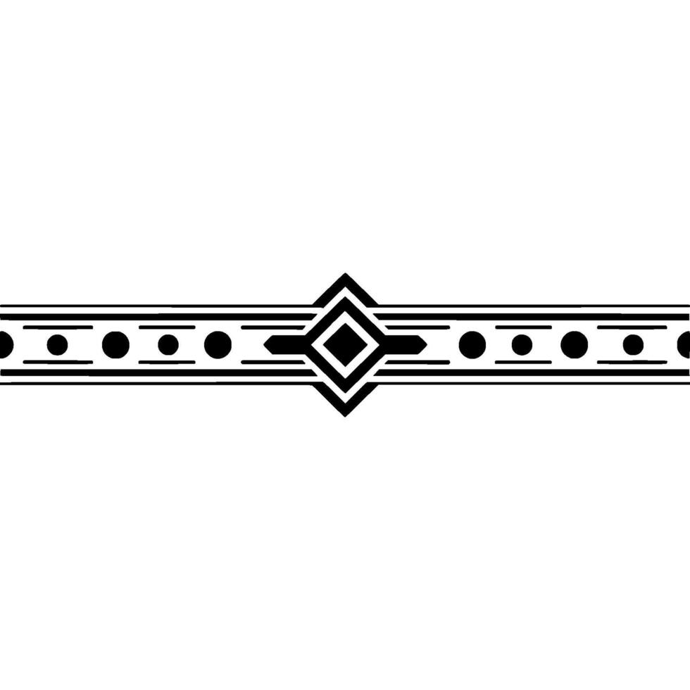 Geometric Black Border Ornament, Minimalist on White Background vector