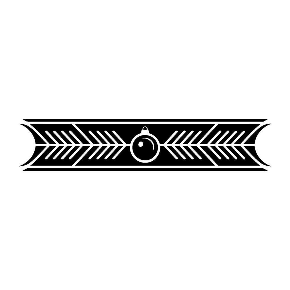 Abstract Minimalist Christmas Ornament and Patterned Border vector