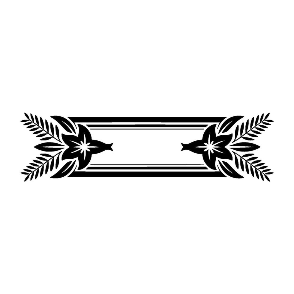 Minimalist Floral Banner in Black White vector
