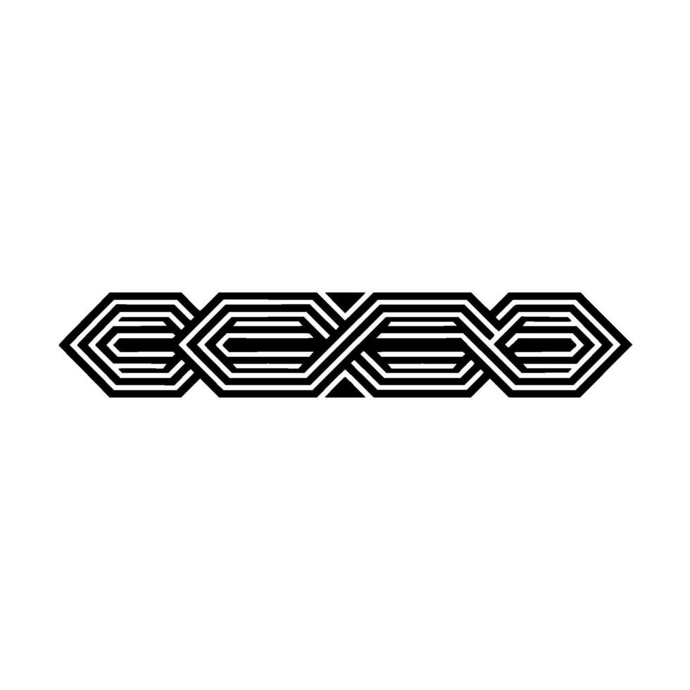 Geometric Intertwined Line in Black and White vector