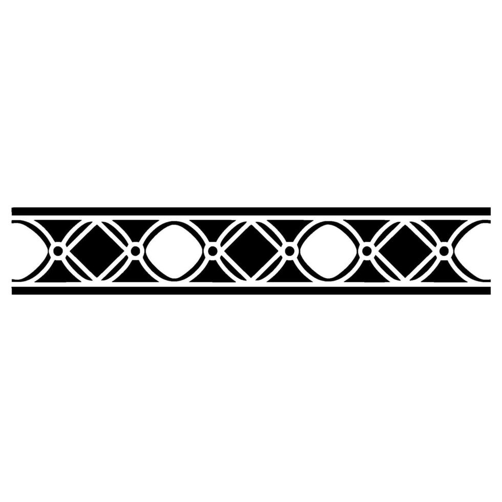 Geometric Black and White Decorative Border - Monochrome vector