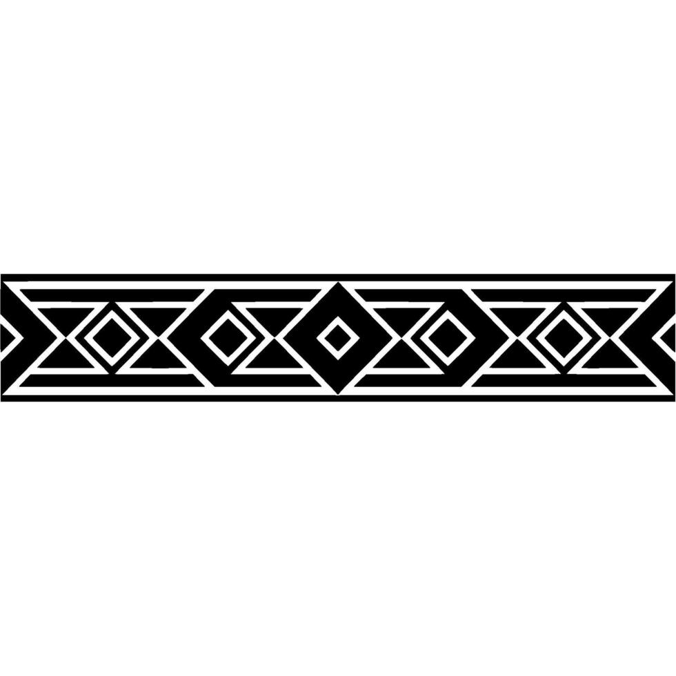 Geometric Black and White Border Element, Aztec Style Pattern vector