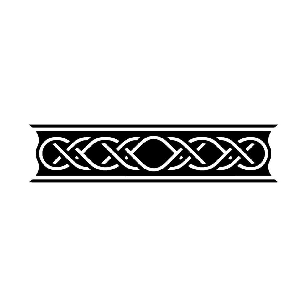 Celtic Knot Border, Black and White, Minimalist Element vector