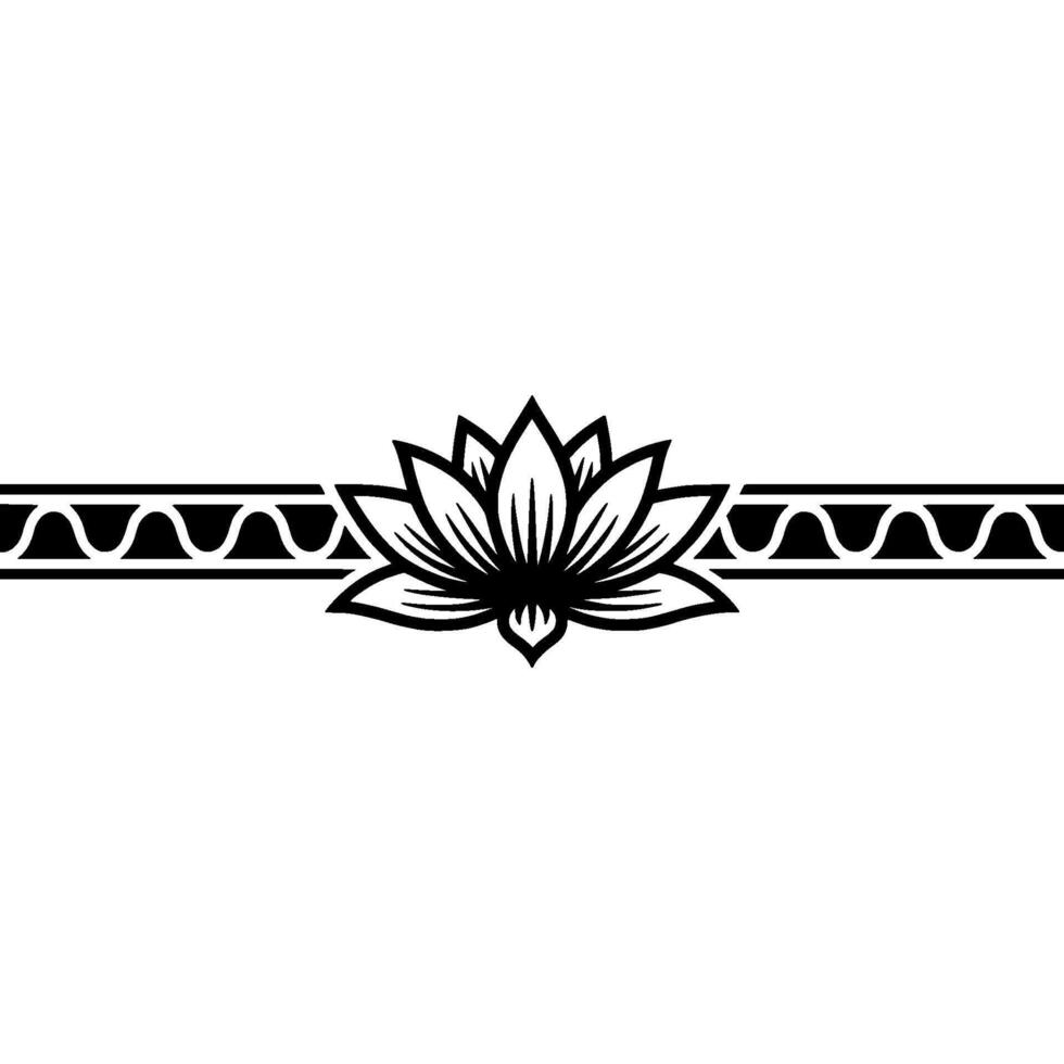 Minimalist Lotus Flower Border Elegant Floral vector