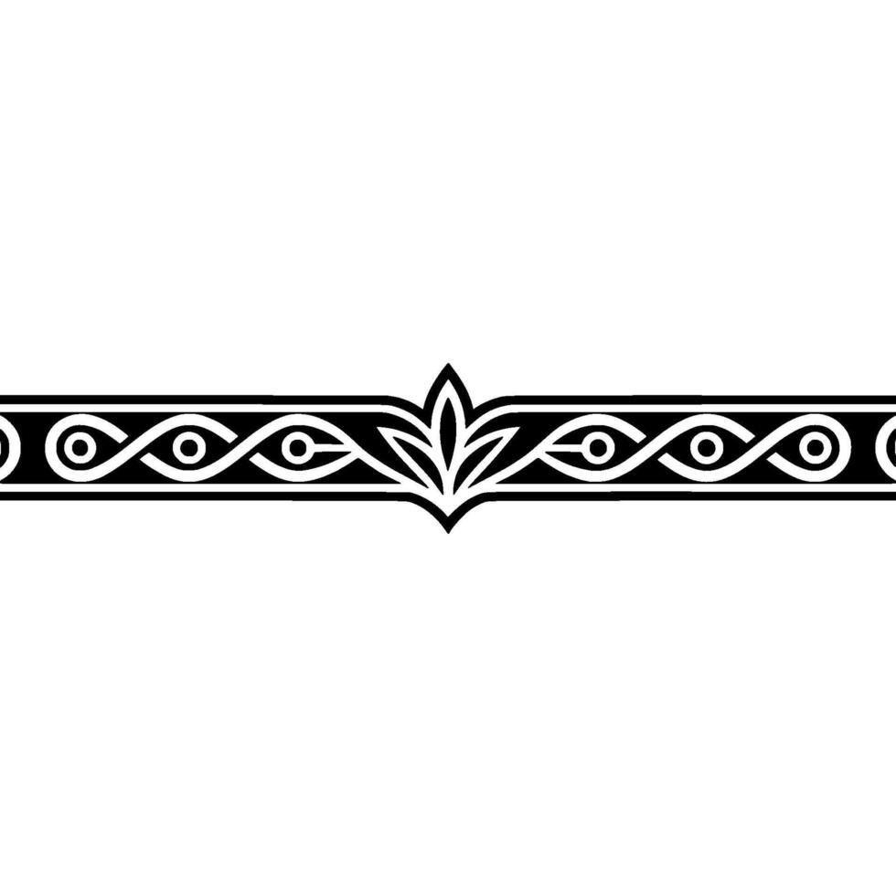 Elegant Black and White Geometric Border - Floral vector