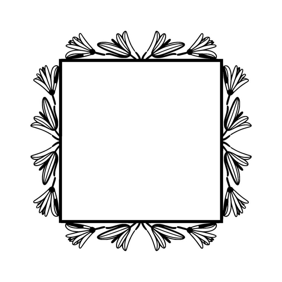 Elegant Floral Frame on White Blank Space for Text, Wedding vector