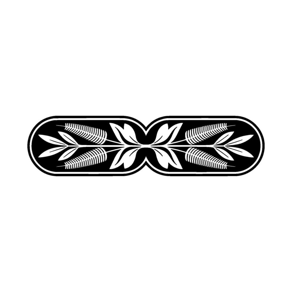 Minimalist Floral Border , Elegant Black White Ornament vector