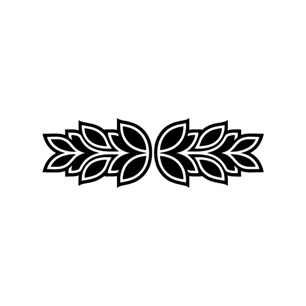 Elegant Black White Floral Laurel Wreath Element vector