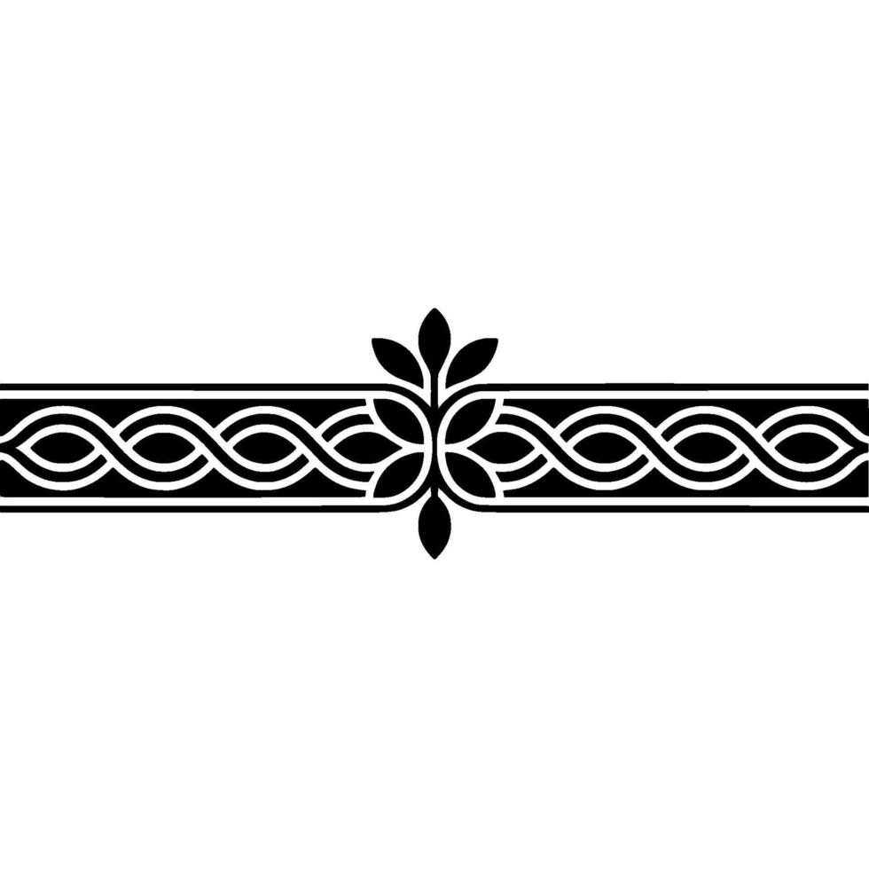 Geometric Foliage Border Element, Minimalist, Decorative vector