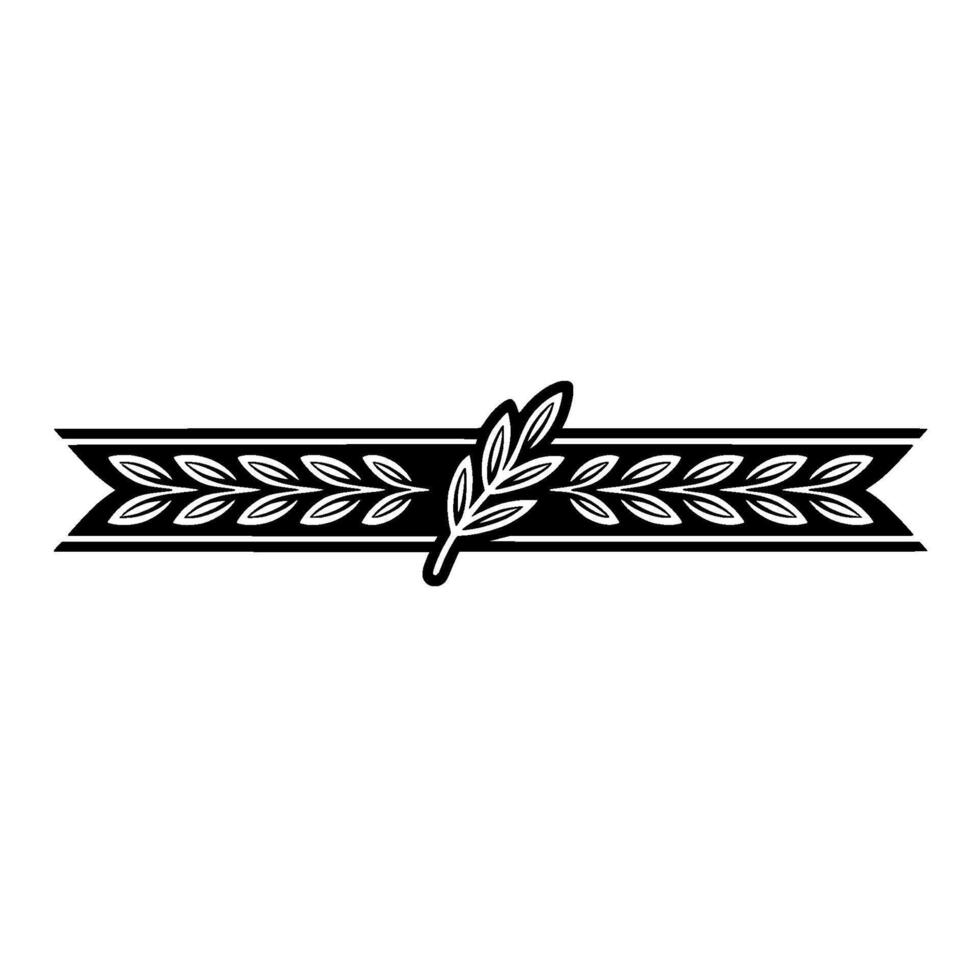Elegant Black White Laurel Wreath Ribbon Banner Illustration vector