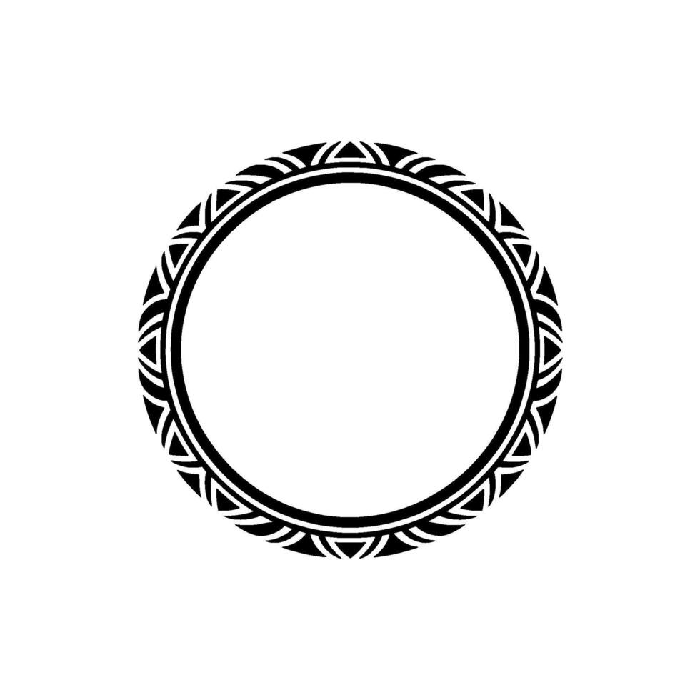 Minimalist Tribal Circle , Black White, Geometric Pattern vector
