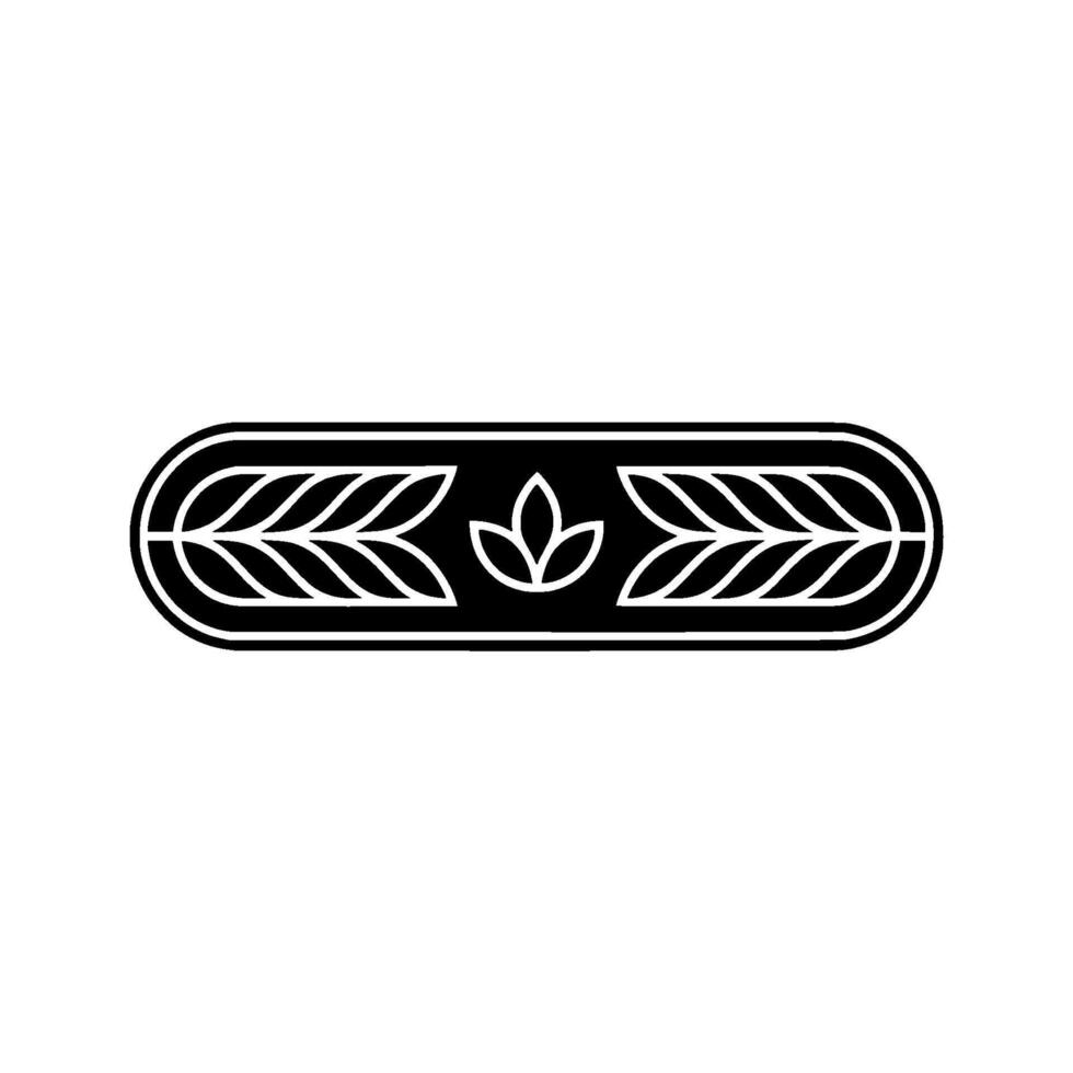 Minimalist Black and White Floral Border Illustration vector