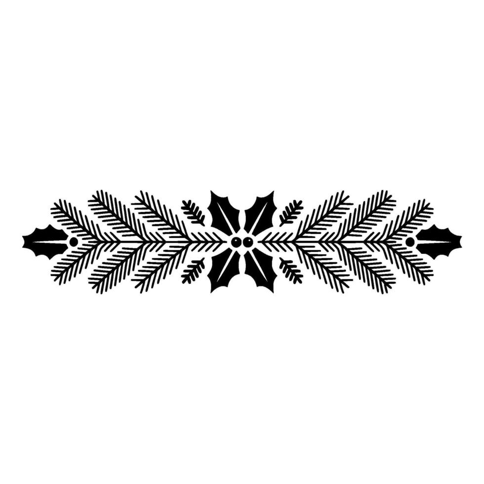 Minimalist Christmas Garland , Black Red Elements vector