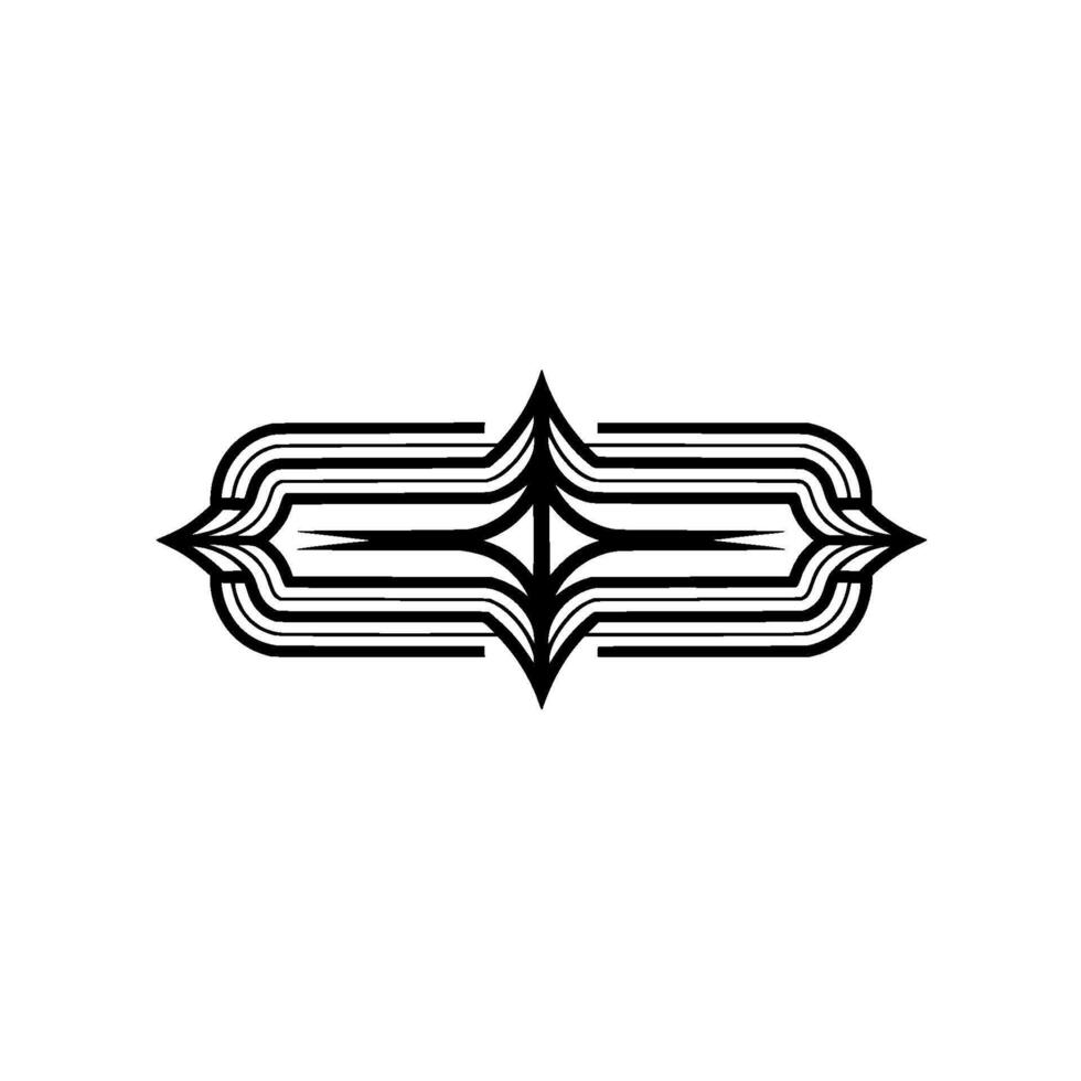 Minimalist Geometric Line Art Emblem on White vector