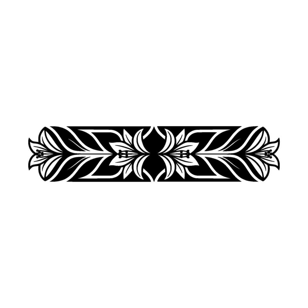 Black Floral Border on White Background Elegant Element vector